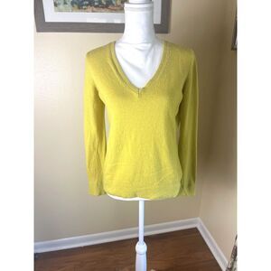 VTG Banana Republic Womens Cashmere Merino Wool Sweater Sz L V Neck Soft Cozy